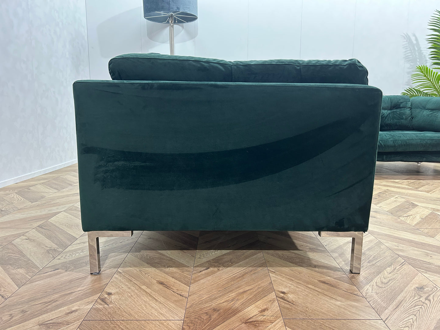 Groene Velvet Hoekbank ~ Losse Kussens Met Afneembare Hoezen