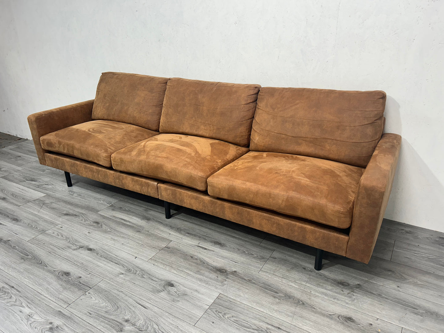 Cognac Bruine 3-Zits Bank ~ Nieuwstaat - Banken Bazaar