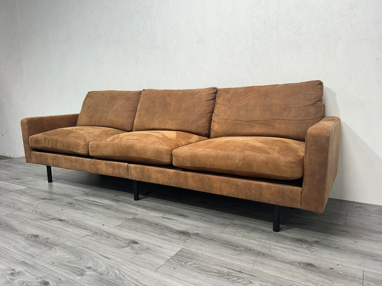 Cognac Bruine 3-Zits Bank ~ Nieuwstaat - Banken Bazaar
