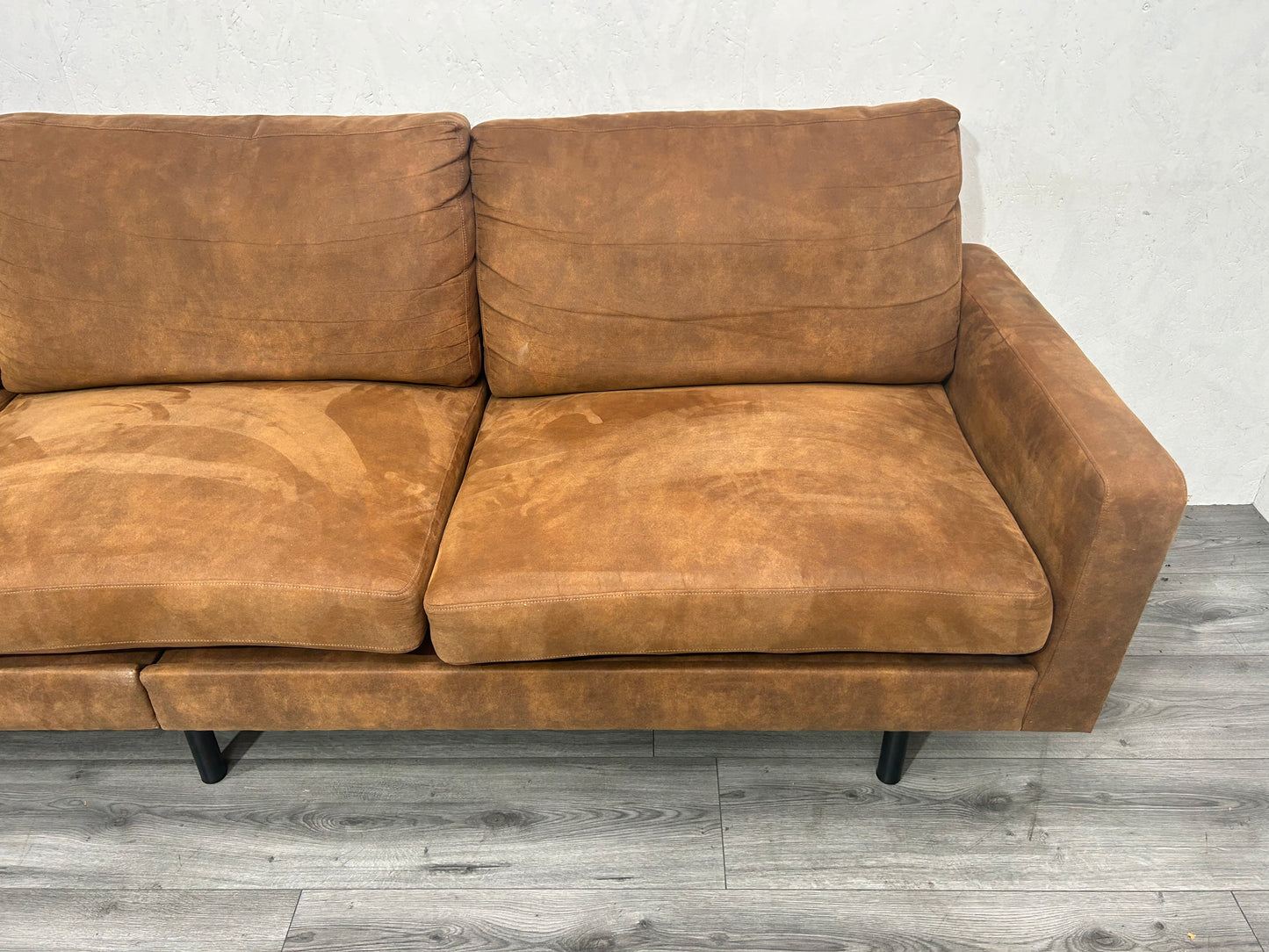 Cognac Bruine 3-Zits Bank ~ Nieuwstaat - Banken Bazaar