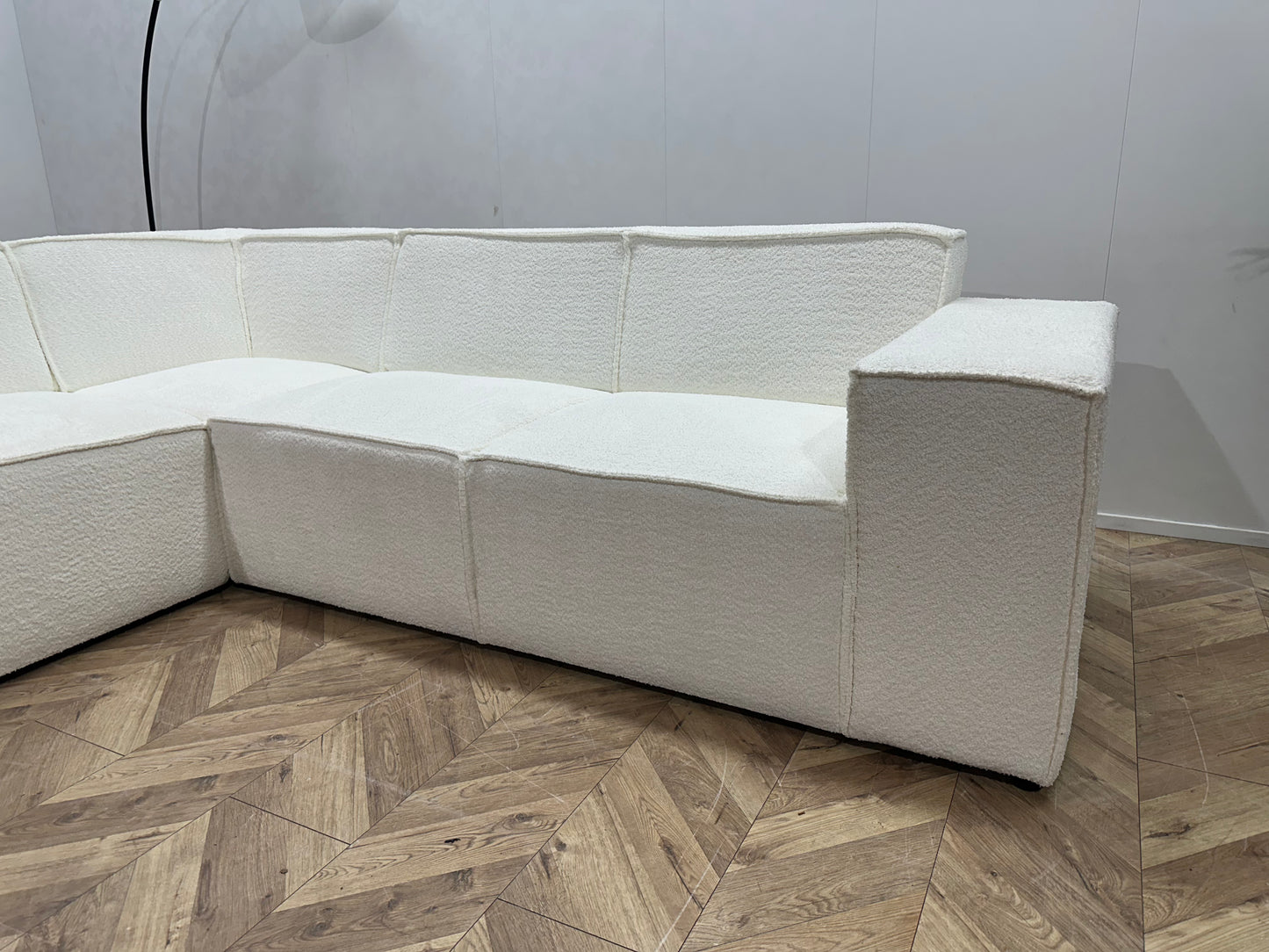 !Showroommodel! Witte Bouclé Hoekbank