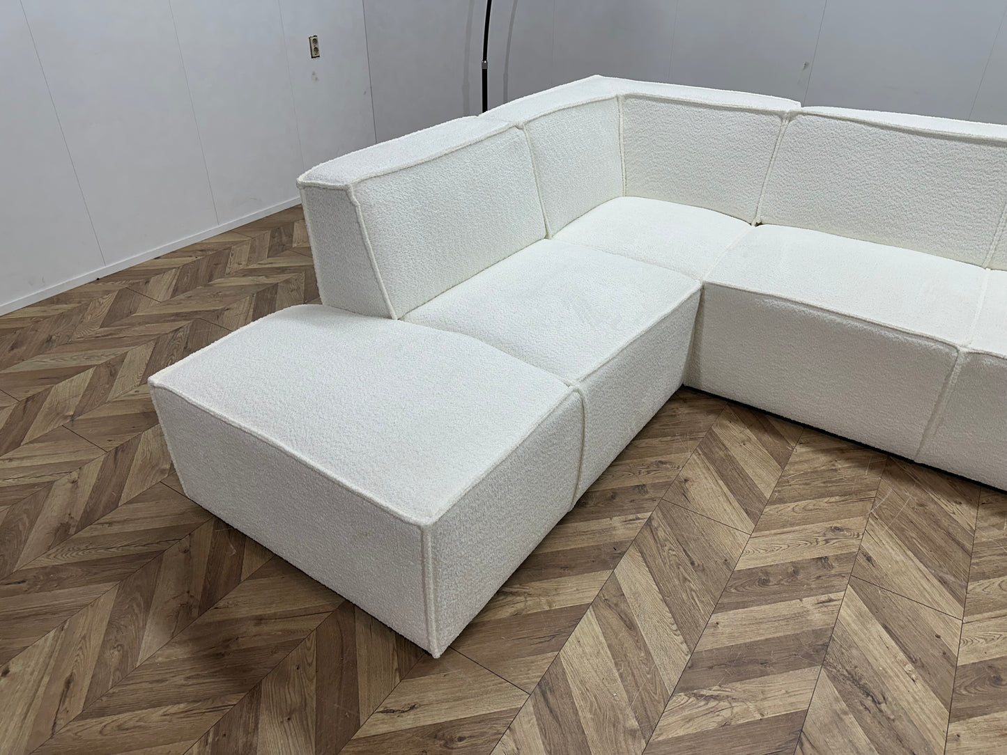 !Showroommodel! Witte Bouclé Hoekbank