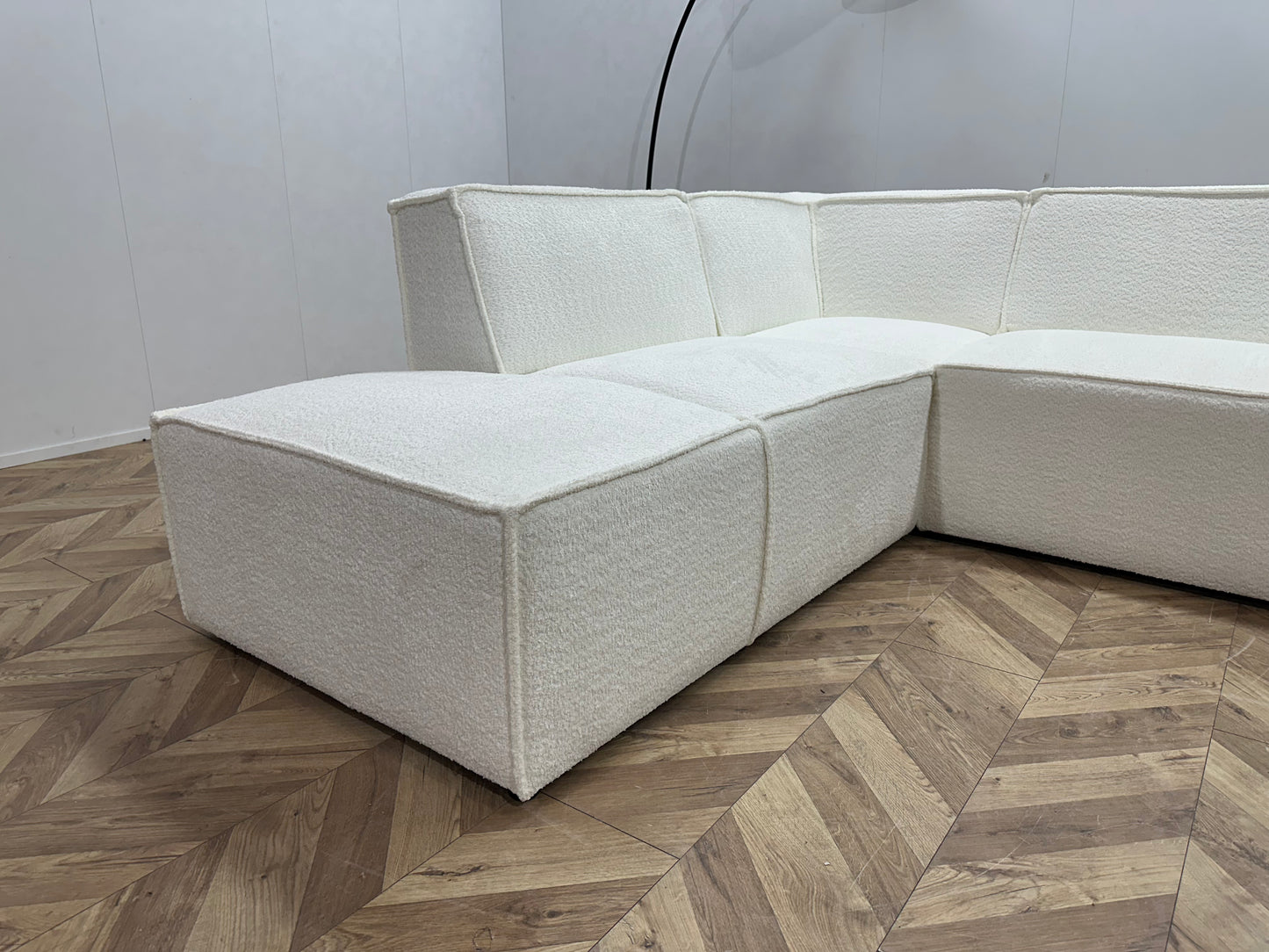 !Showroommodel! Witte Bouclé Hoekbank