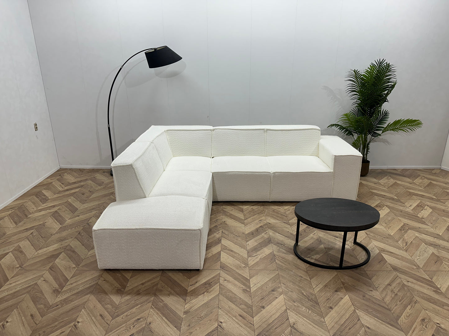 !Showroommodel! Witte Bouclé Hoekbank