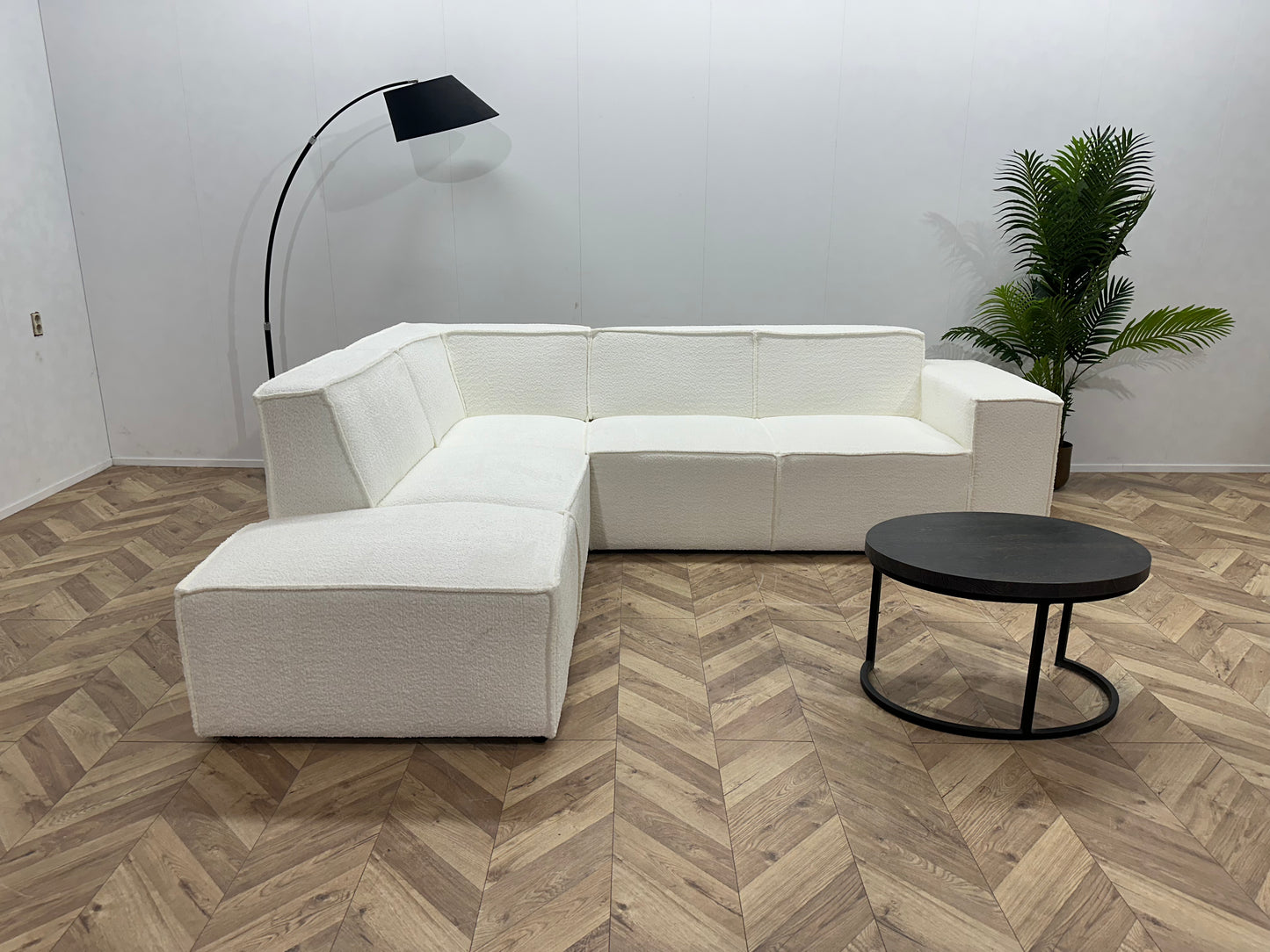 !Showroommodel! Witte Bouclé Hoekbank