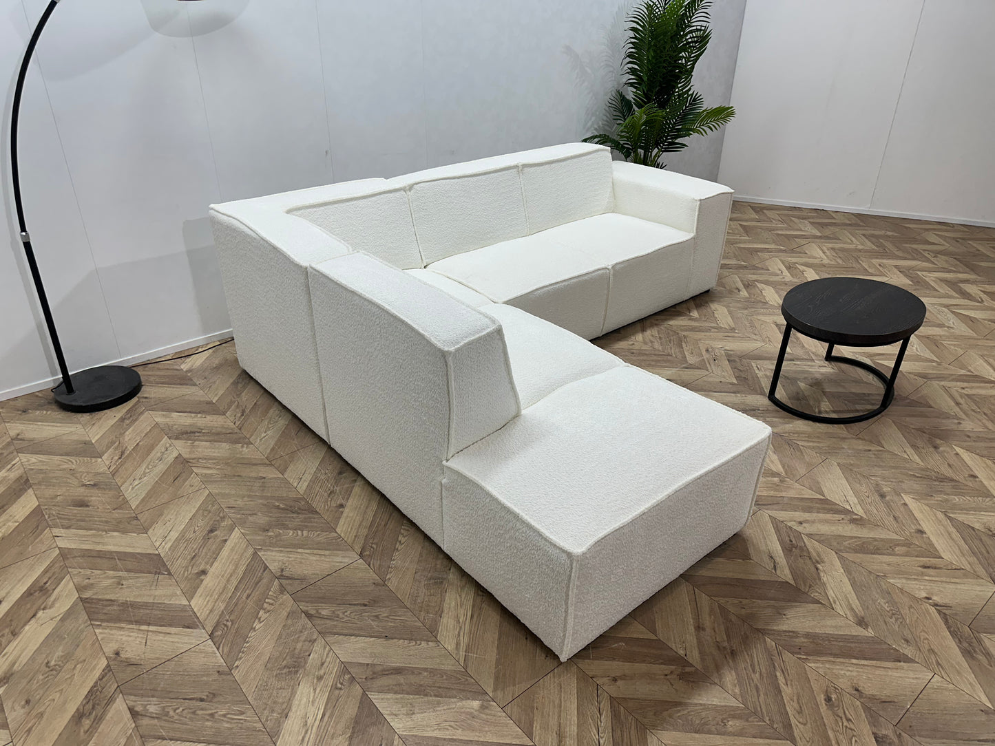 !Showroommodel! Witte Bouclé Hoekbank