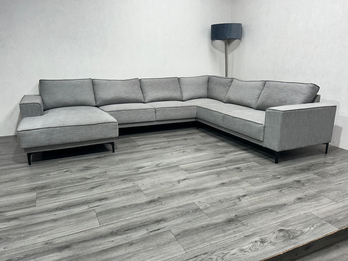 Licht Grijze U Bank ~ Losse Rugkussens Met Afneembare Hoezen