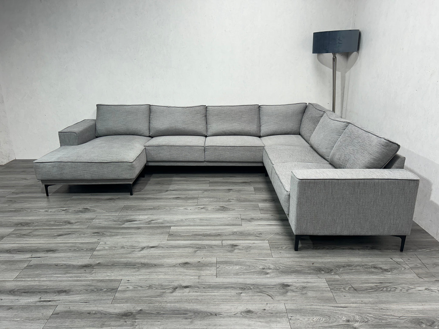 Licht Grijze U Bank ~ Losse Rugkussens Met Afneembare Hoezen