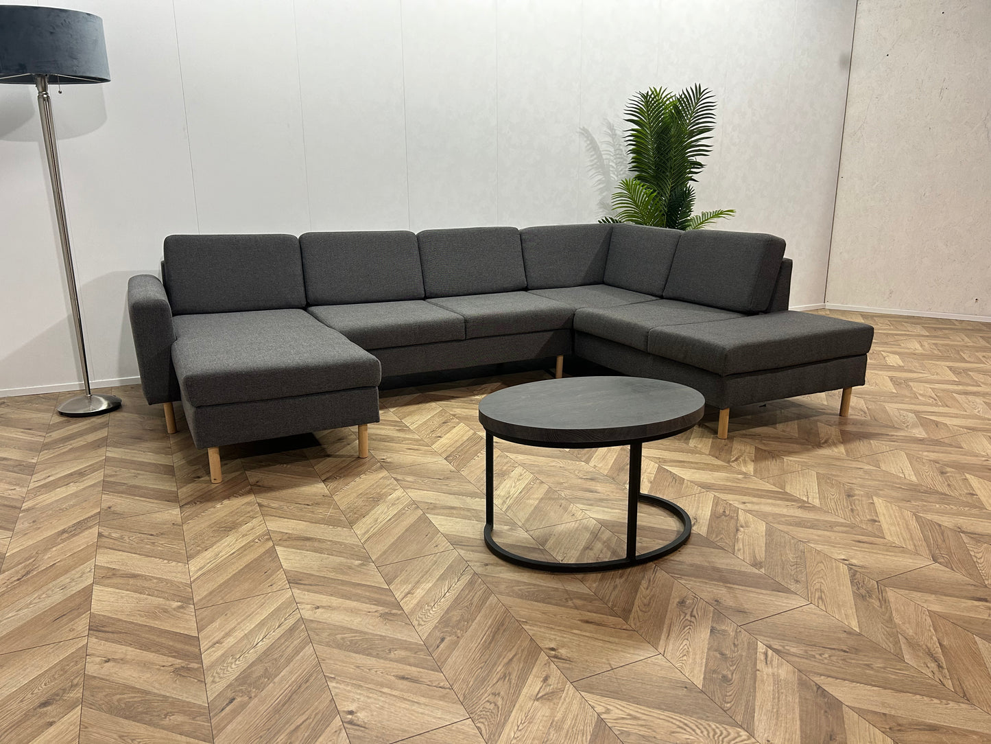 Antraciet U Bank ~ Losse Rugkussens Met Afneembare Hoezen