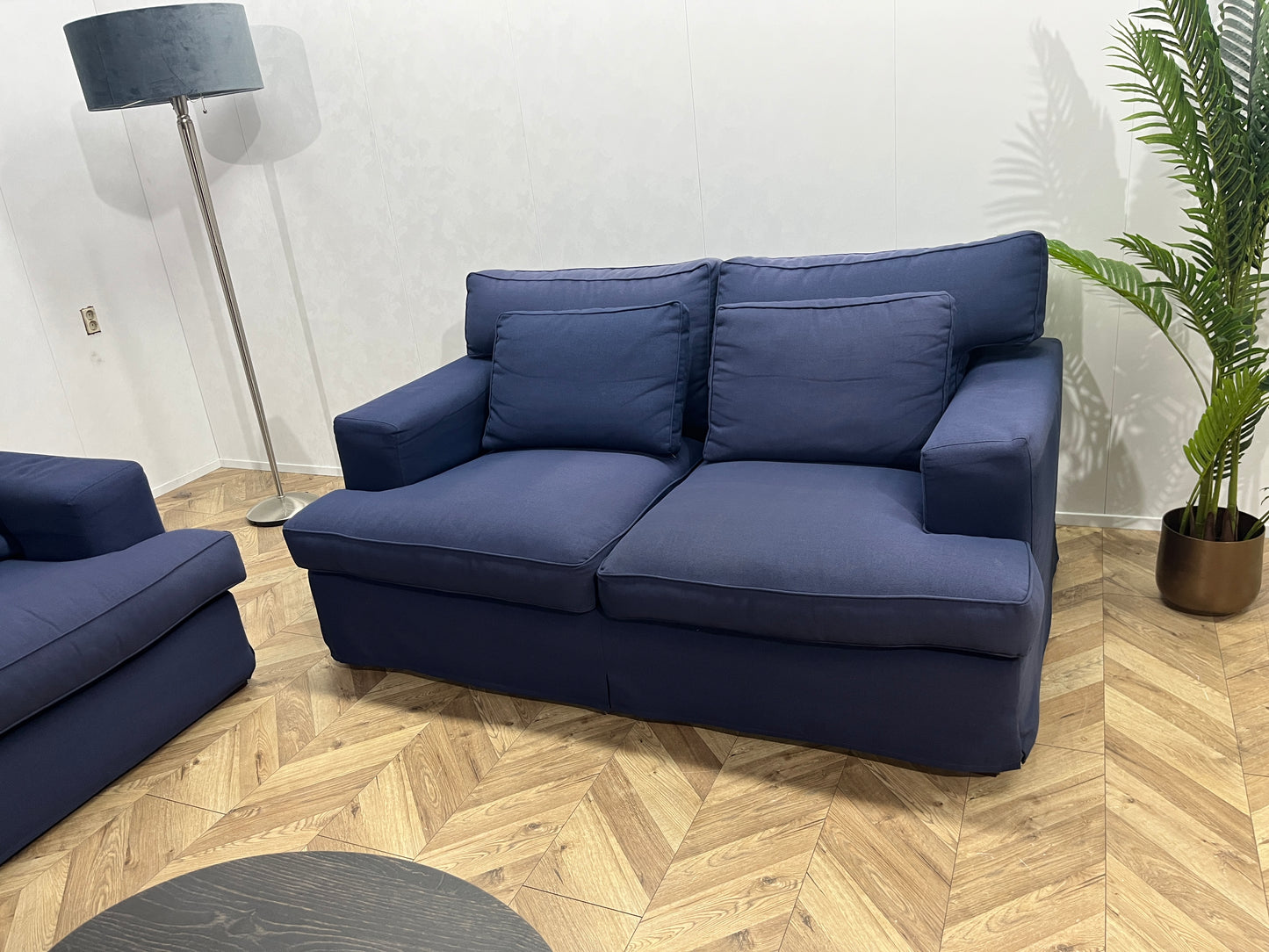 Blauwe Banken Set ~ Losse Kussens Met Afneembare Hoezen