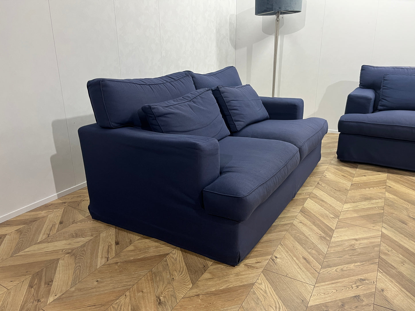 Blauwe Banken Set ~ Losse Kussens Met Afneembare Hoezen