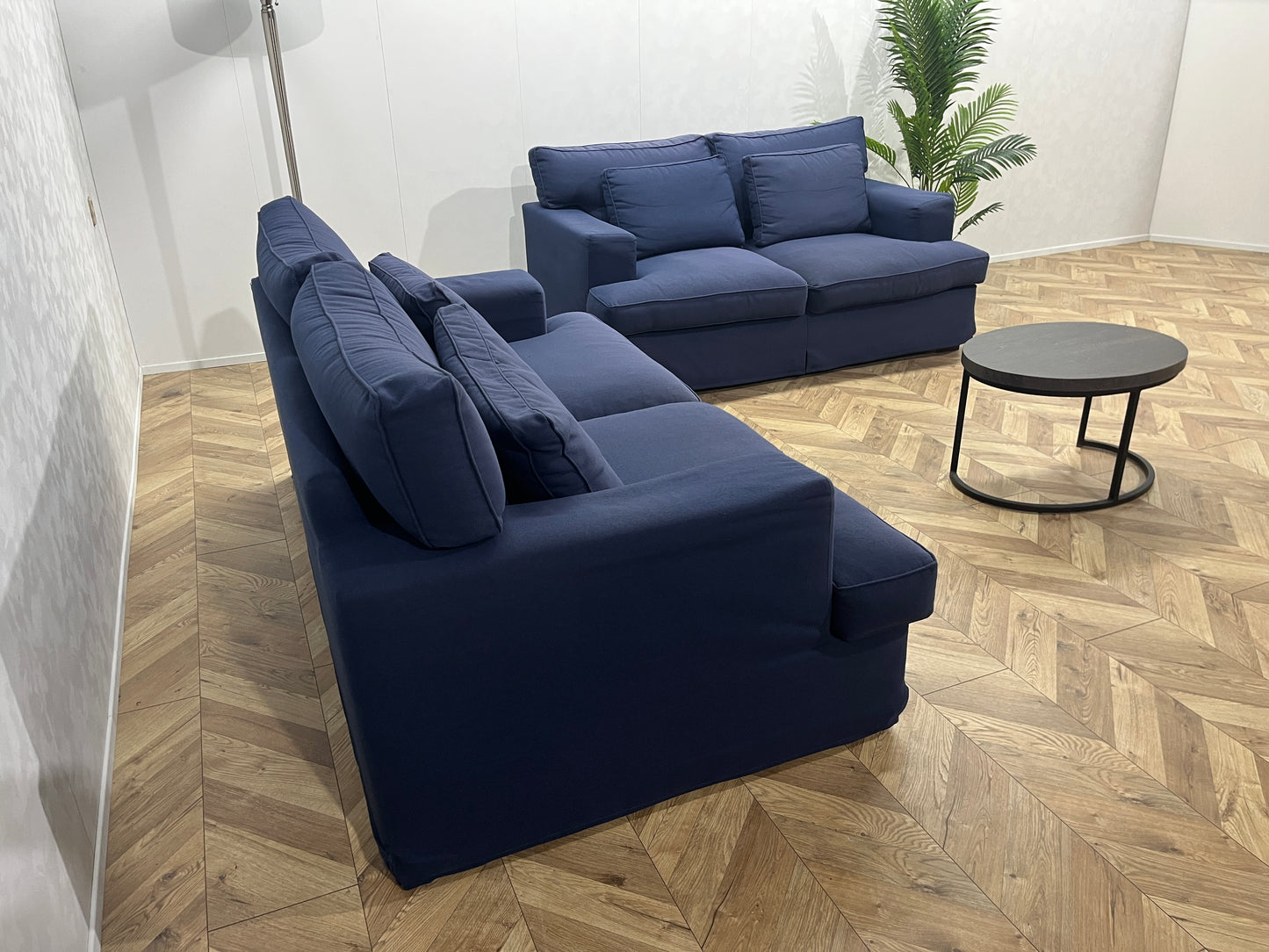 Blauwe Banken Set ~ Losse Kussens Met Afneembare Hoezen