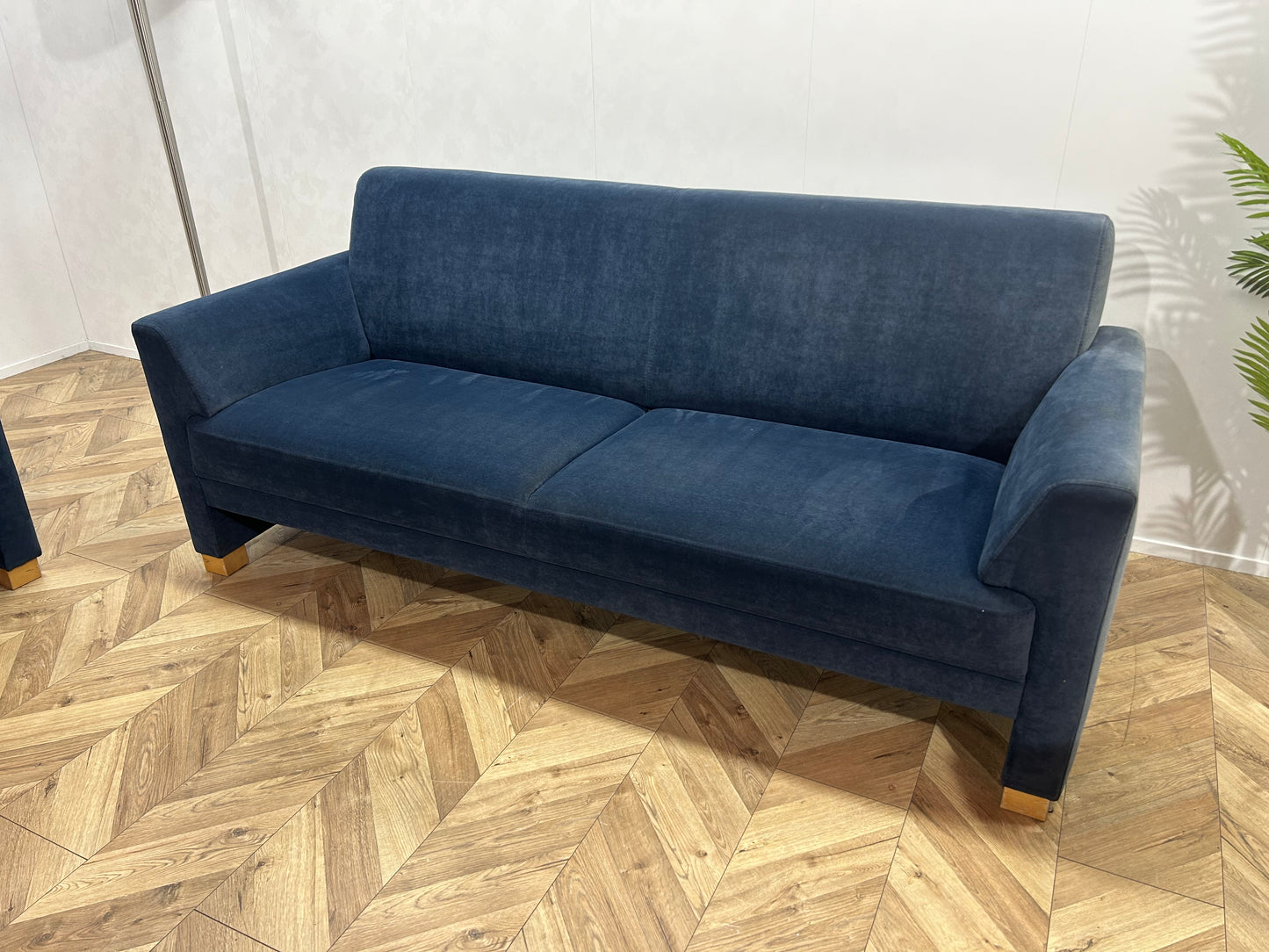 Donker Blauwe Banken Set Inc. Fauteuil ~ Vaste Kussens