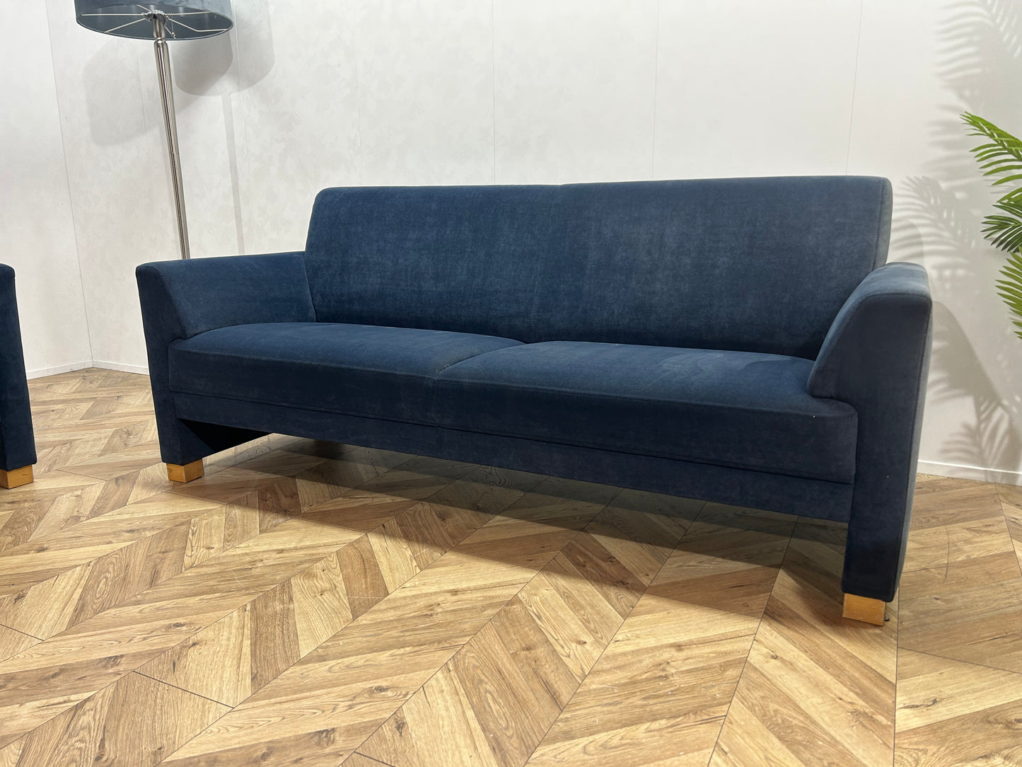 Donker Blauwe Banken Set Inc. Fauteuil ~ Vaste Kussens