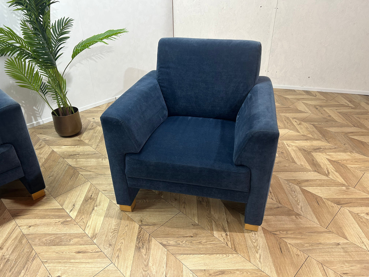 Donker Blauwe Banken Set Inc. Fauteuil ~ Vaste Kussens