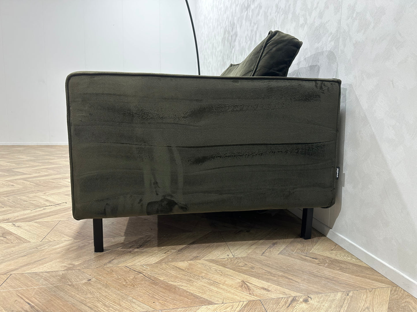 WOOOD Donker Groene Velvet 2-Zits Bank Inc. Hocker ~ Losse Kussens Met Afneembare Hoezen
