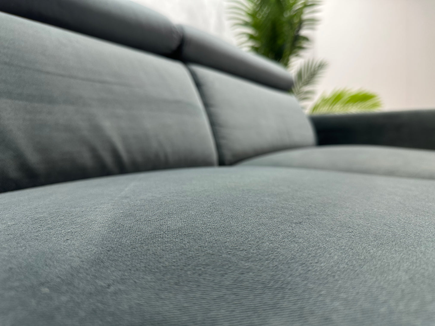 Feelings Elektrisch Verstelbare Blauw/Grijze Velvet 2,5-Zits Bank ~ Groen/Grijze Velvet Fauteuil
