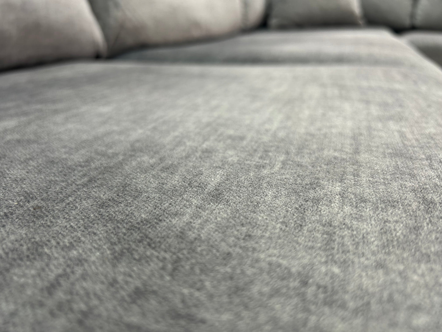 Grijze Velvet Hoekbank ~ Nieuwstaat