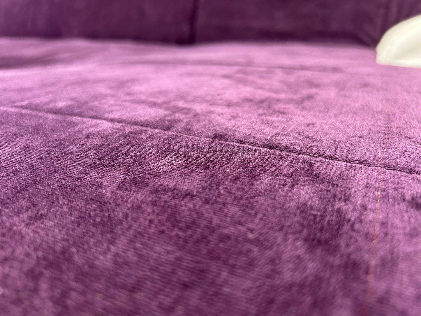 Wit/Paarse Lederen/Stoffen Hoekbank ~ Slaapfunctie