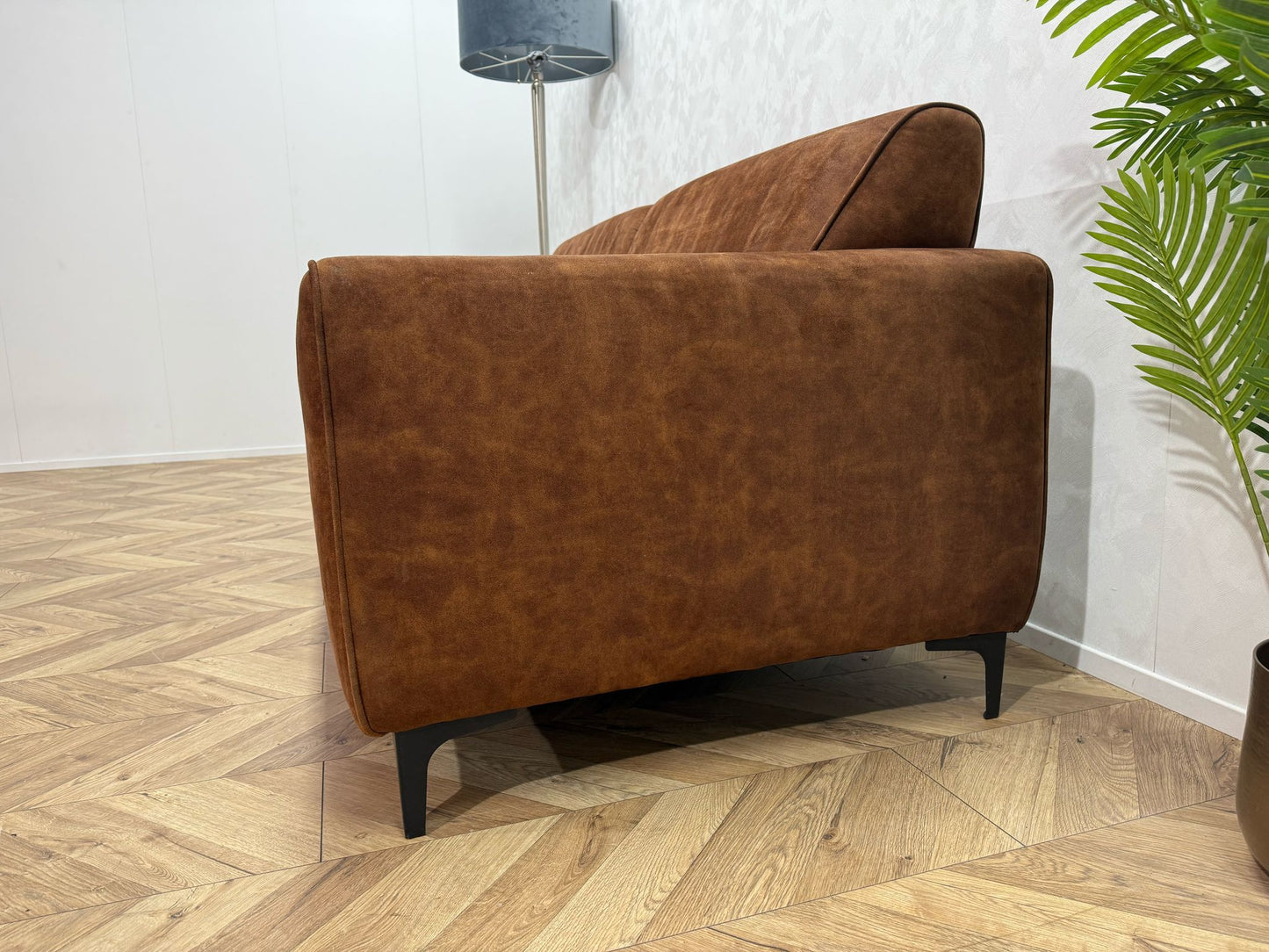 Cognac Bruine 2,5-Zits Bank ~ Vaste Kussens