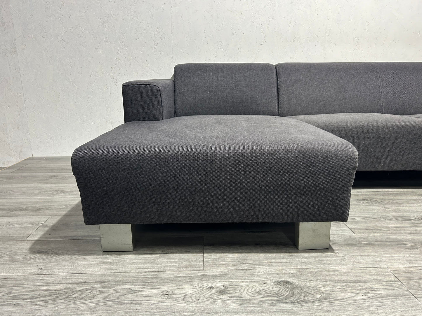 Antraciet U Bank Met Hocker ~ Vaste Kussens