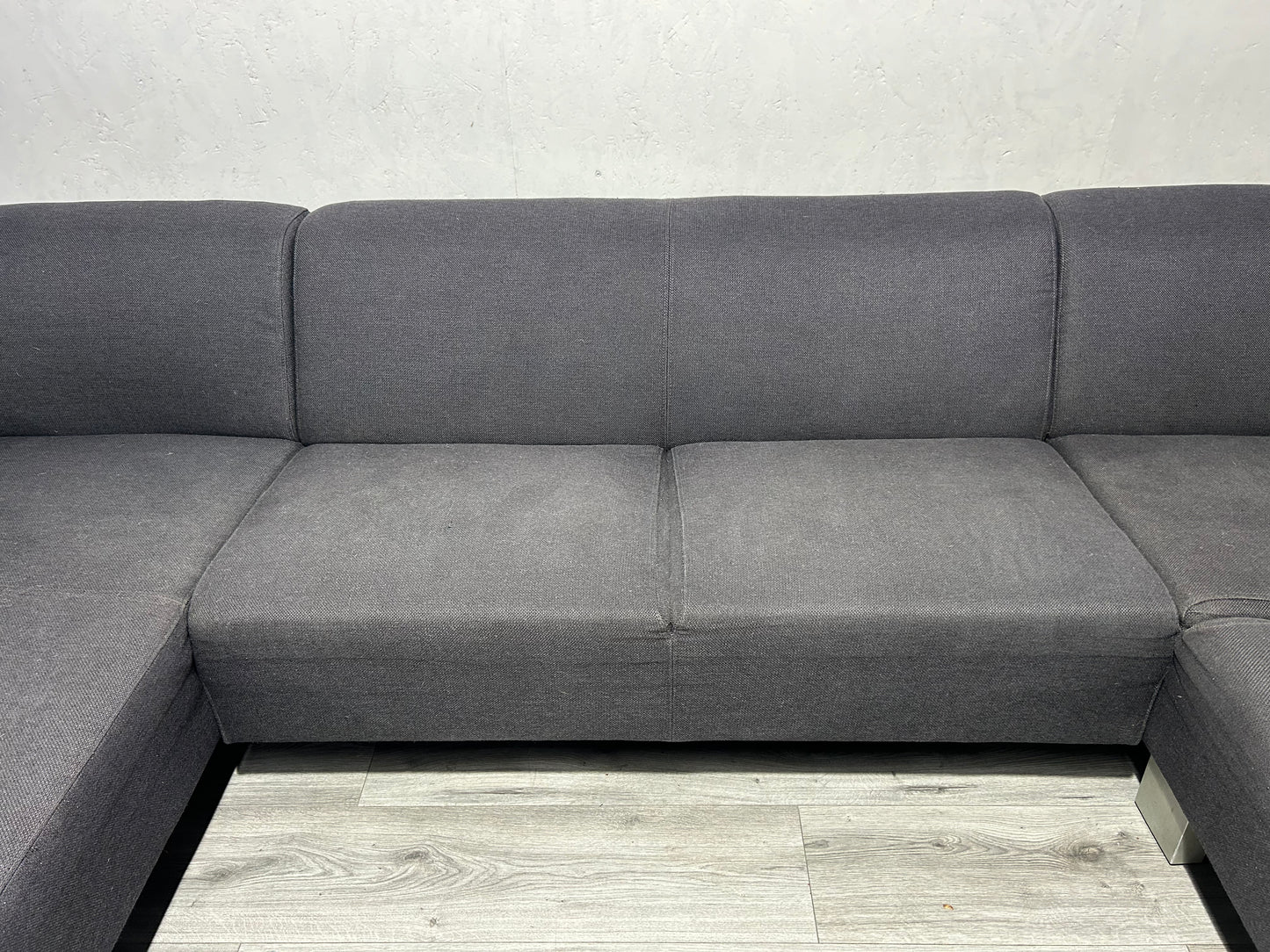 Antraciet U Bank Met Hocker ~ Vaste Kussens