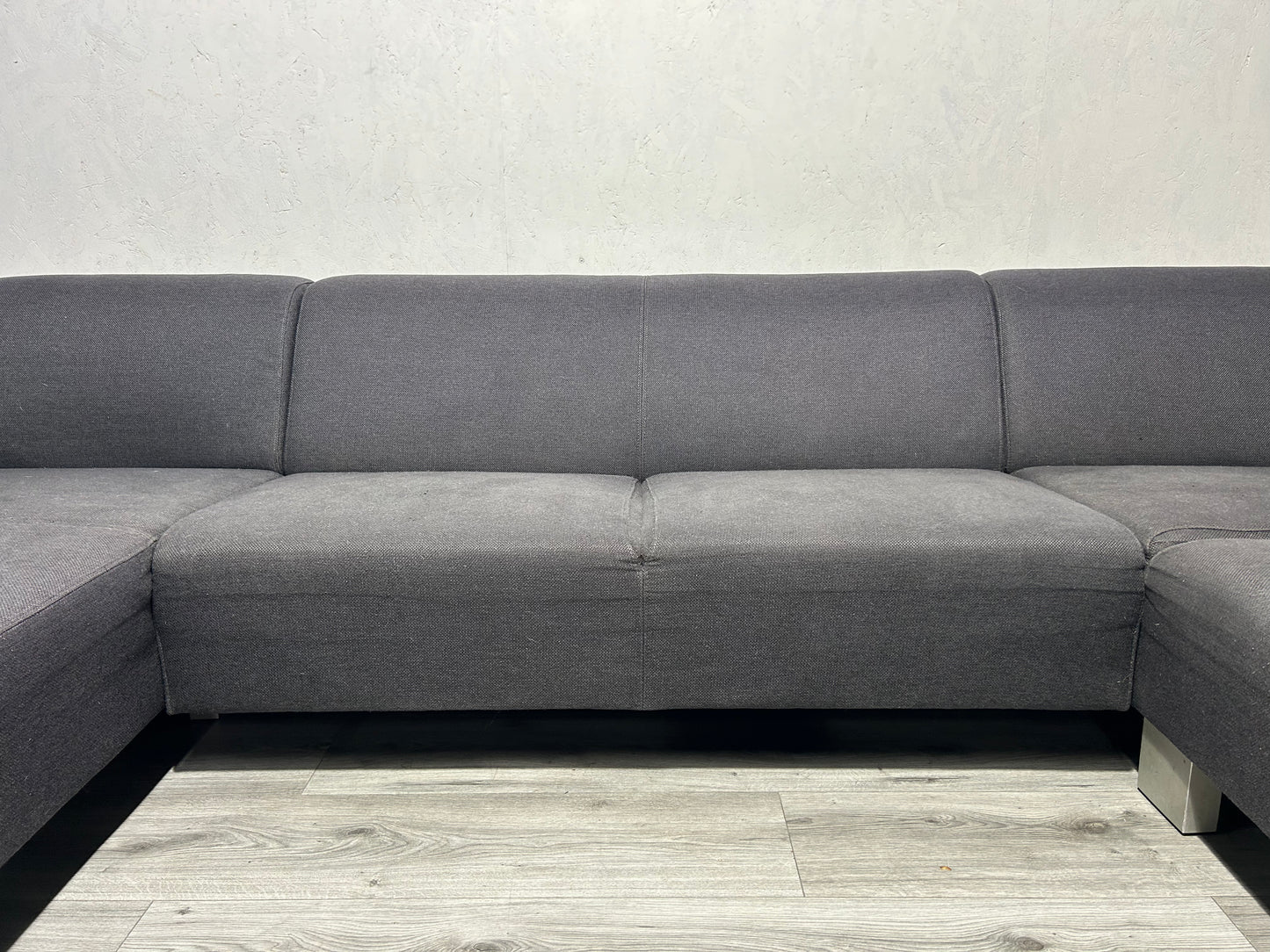 Antraciet U Bank Met Hocker ~ Vaste Kussens