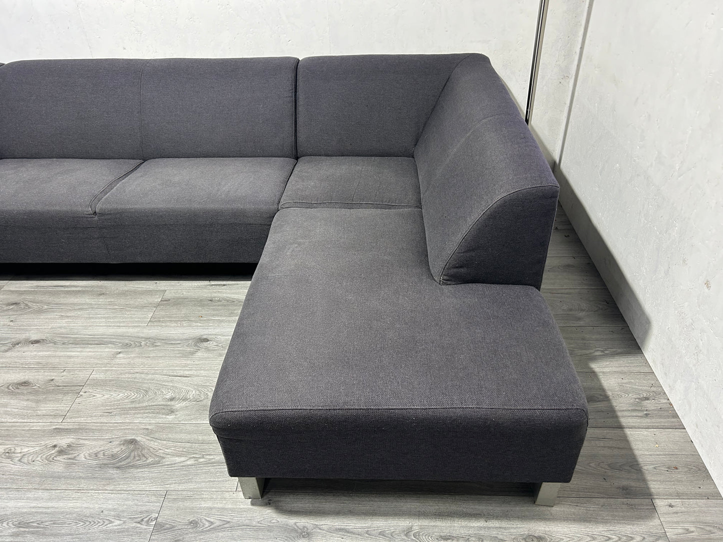 Antraciet U Bank Met Hocker ~ Vaste Kussens