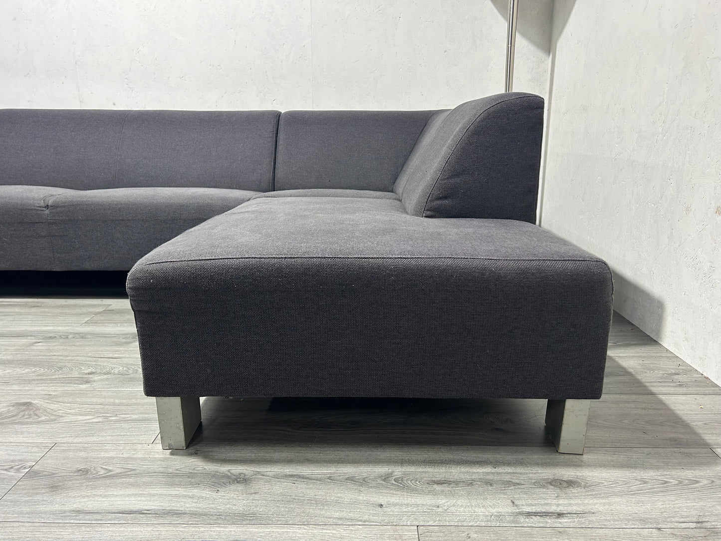 Antraciet U Bank Met Hocker ~ Vaste Kussens