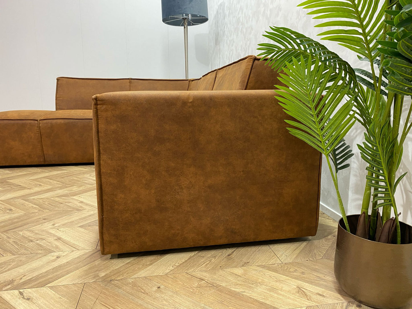 Cognac Bruine Hoekbank ~ Nieuwstaat