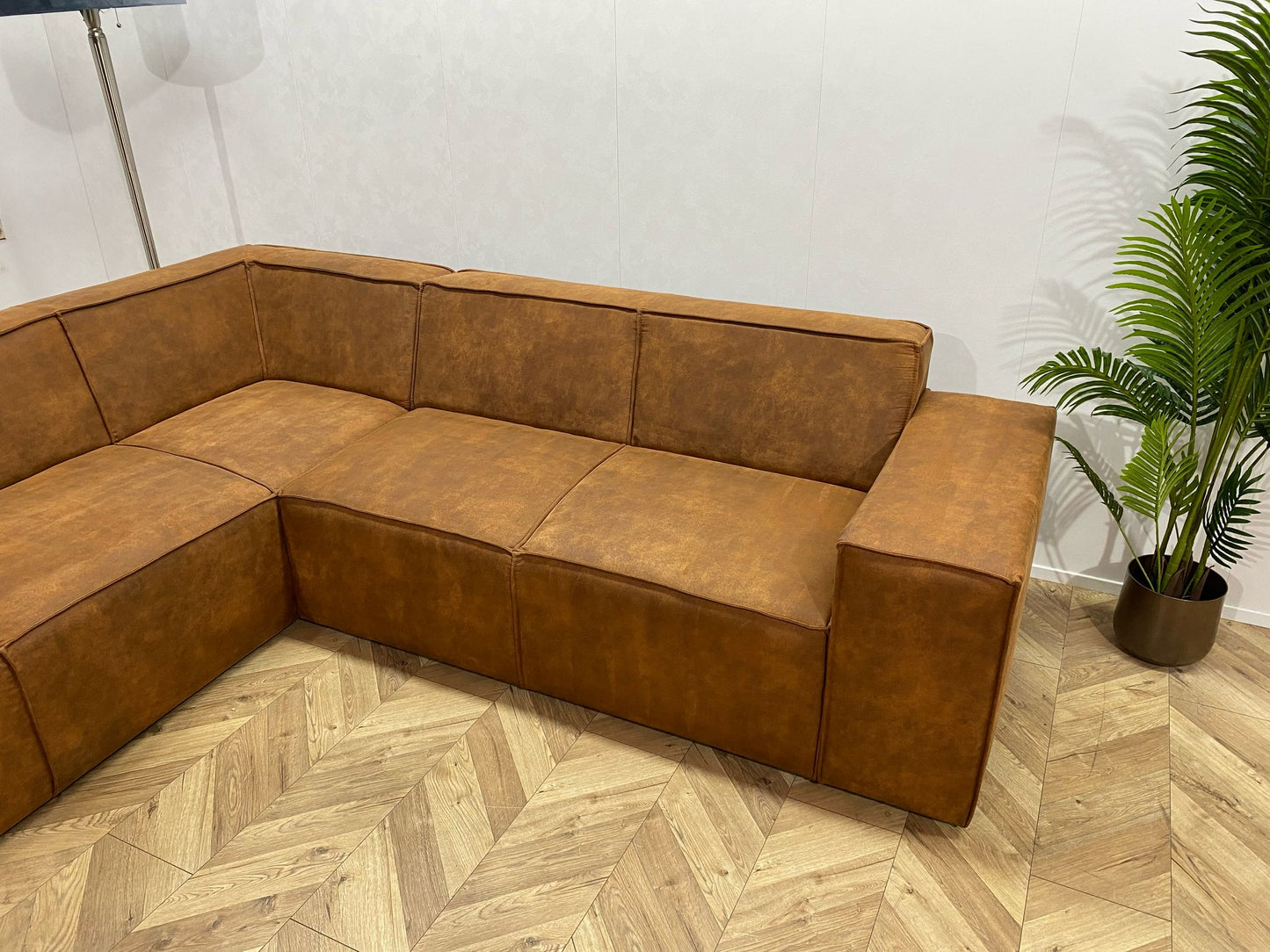 Cognac Bruine Hoekbank ~ Nieuwstaat