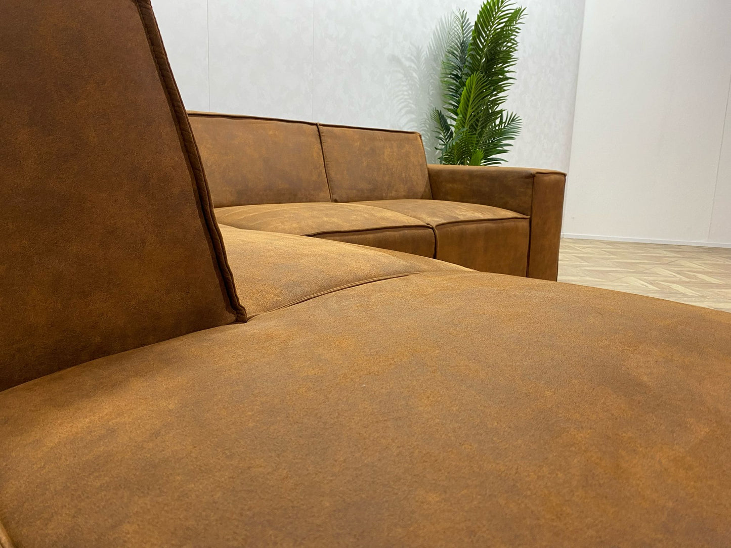 Cognac Bruine Hoekbank ~ Nieuwstaat