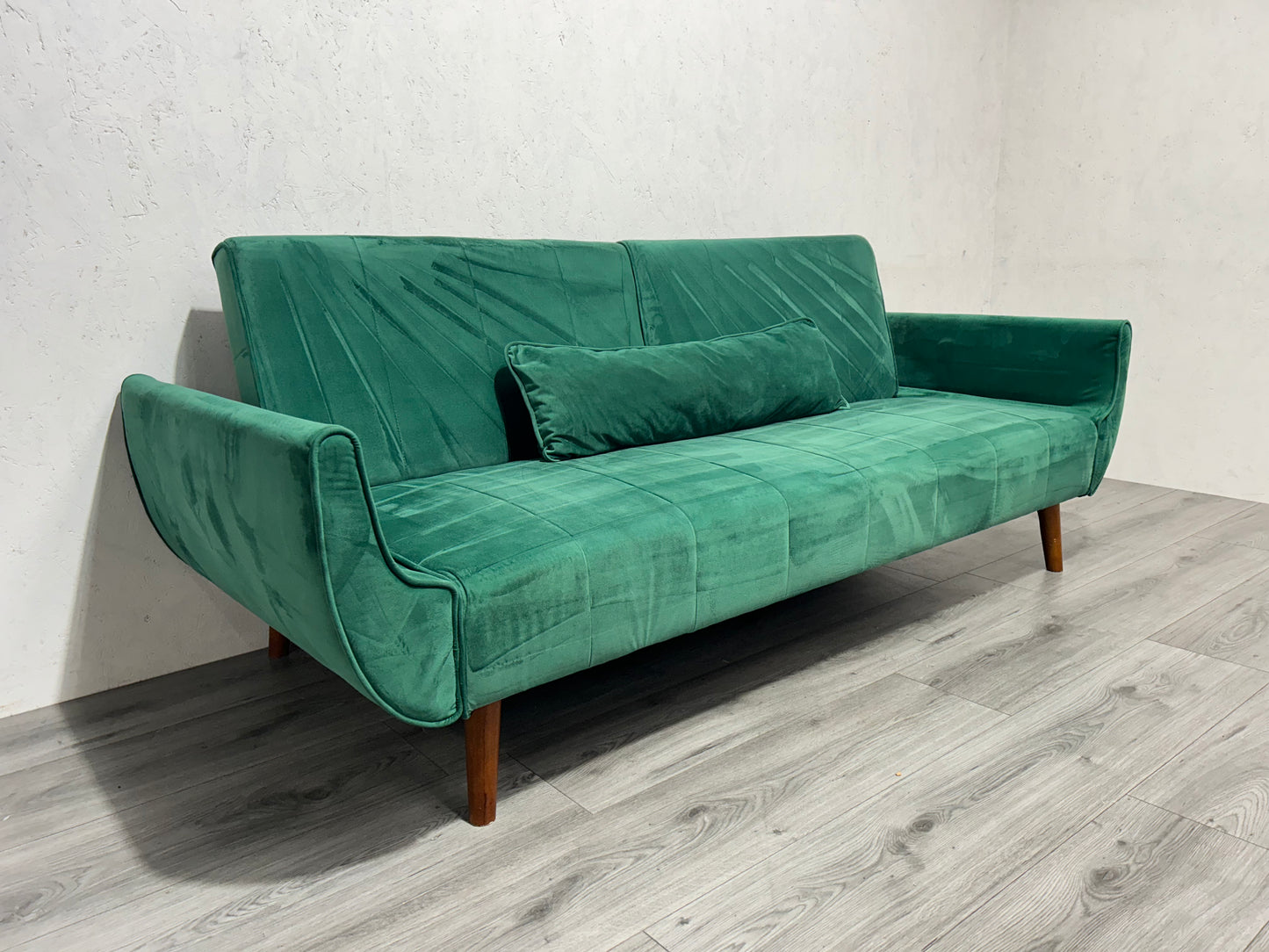 Velvet Groene 2,5-Zits Bank ~ Slaapfunctie