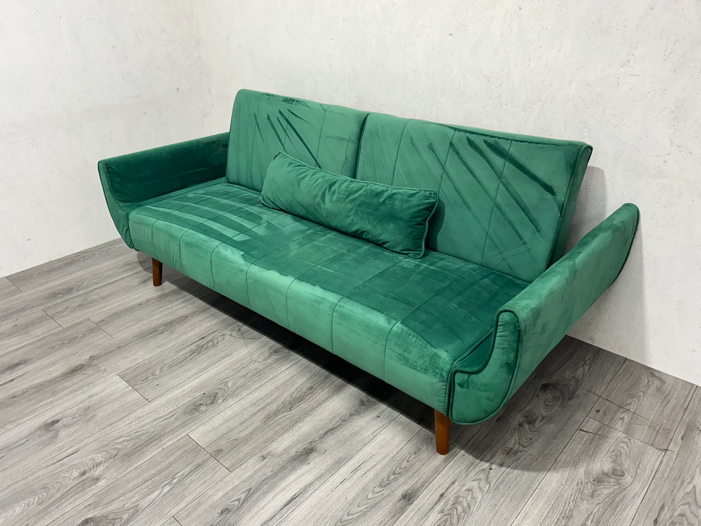 Velvet Groene 2,5-Zits Bank ~ Slaapfunctie