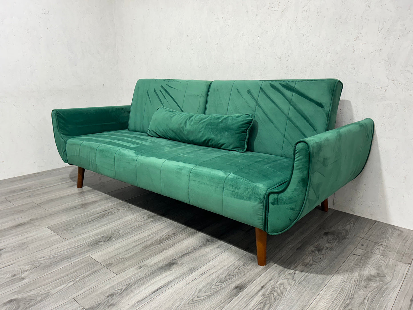Velvet Groene 2,5-Zits Bank ~ Slaapfunctie