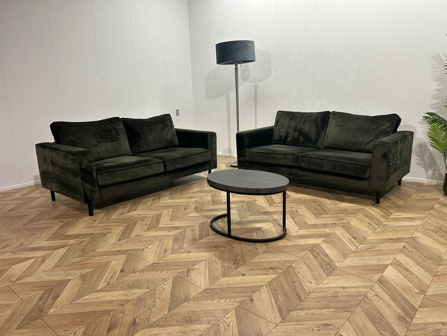 WOOOD Donker Groene Velvet Banken Set ~ Nieuwstaat