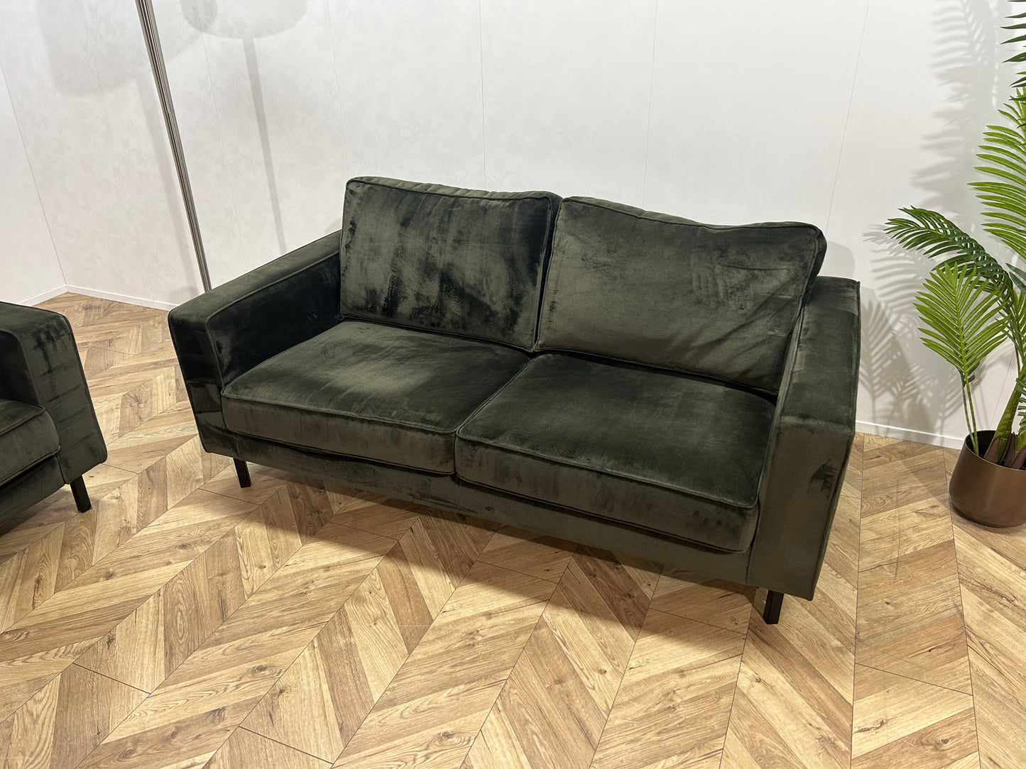 WOOOD Donker Groene Velvet Banken Set ~ Nieuwstaat