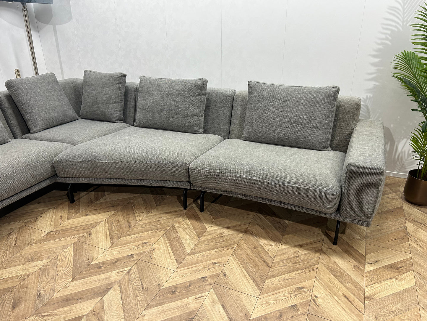 Montèl Grijze Design Hoekbank ~ Losse Kussens Met Afneembare Hoezen
