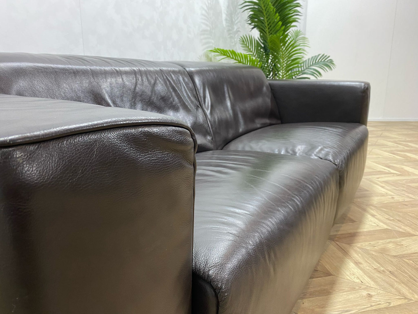 Zwarte Echt Lederen 2,5-Zits Bank Inc. Fauteuil