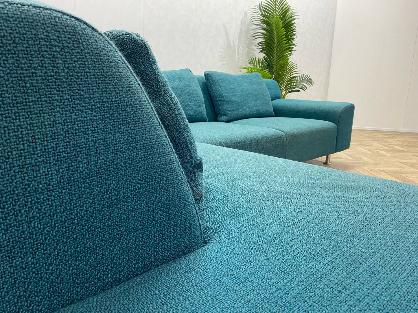 Turqouise Blauwe Hoekbank Inc. Hocker