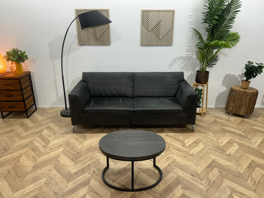 H&H Grijze Suede Stoffen 2.5-Zits Bank ~ Nieuwstaat