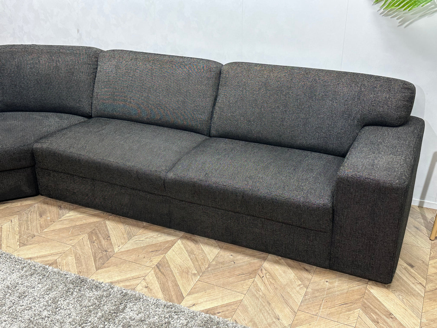 Antraciet Hoekbank ~ Vaste Kussens