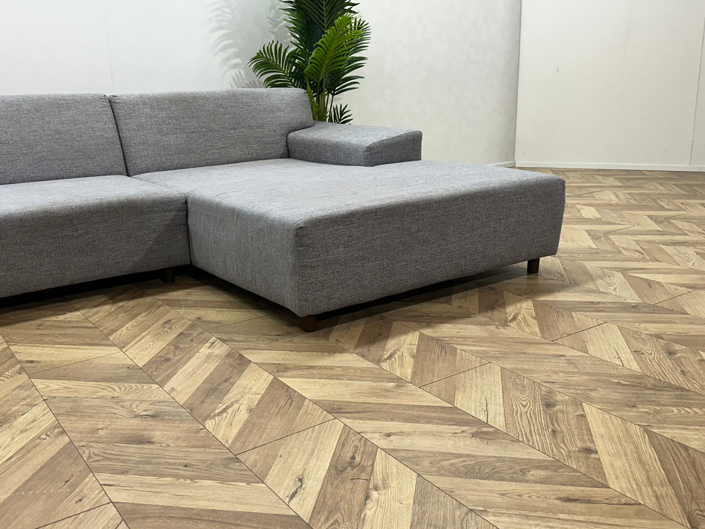 IN.HOUSE Licht Grijze U Bank ~ Vaste Kussens