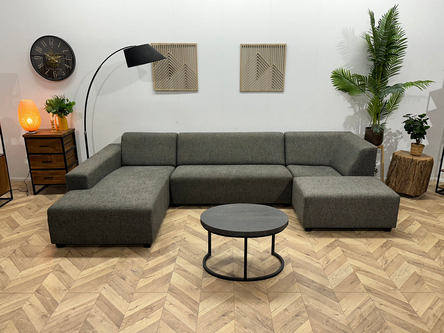 Grijze U Bank ~ Vaste Kussens