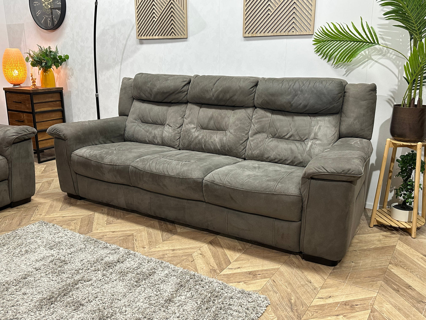 Antraciet Velvet Banken Set ~ Vaste Kussens