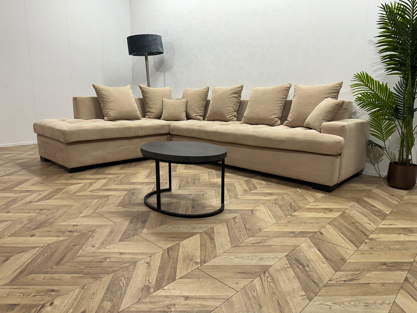 Beige Hoekbank ~ Losse Kussens Met Afneembare Hoezen