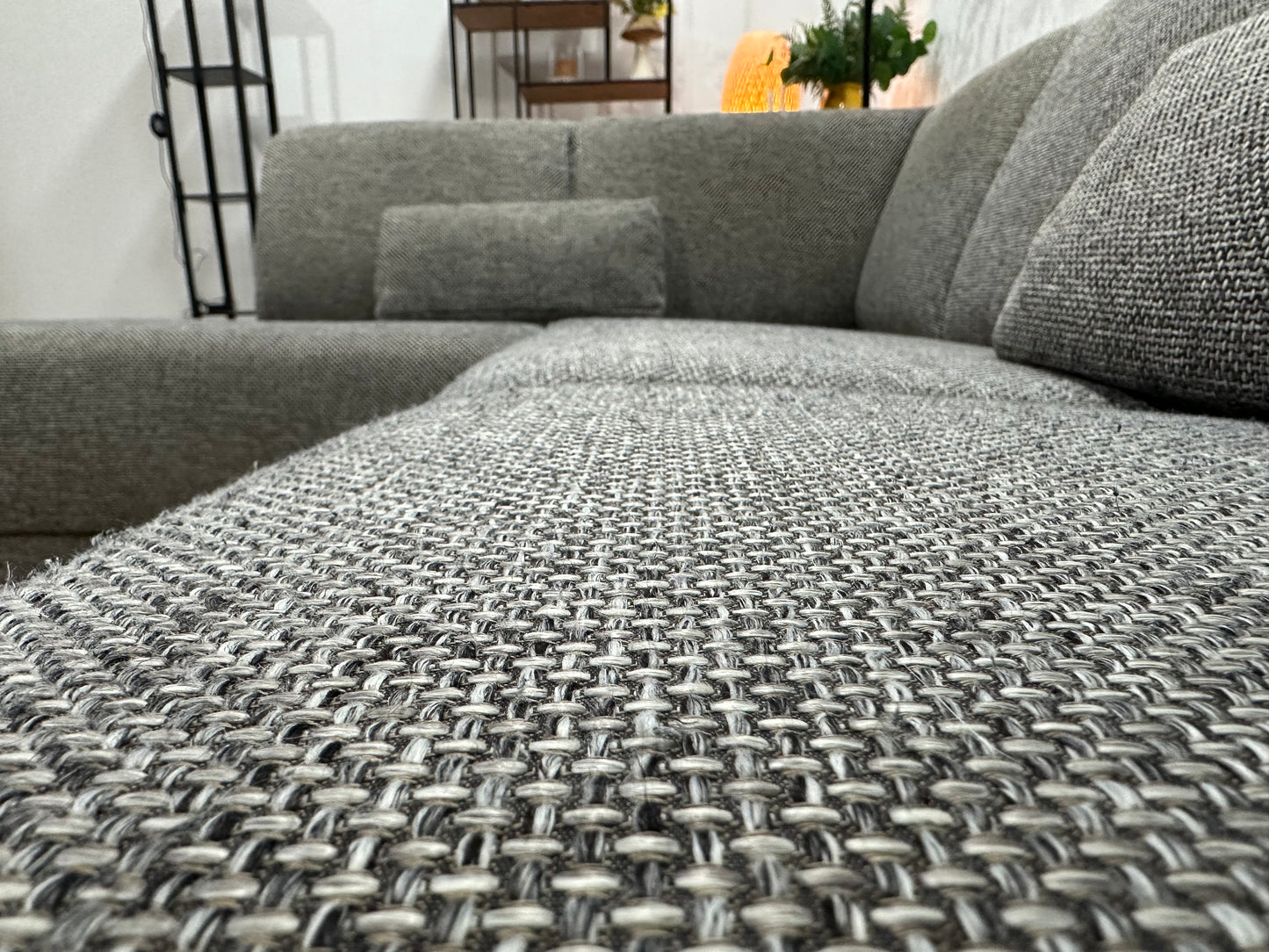 Grijze Hoekbank ~ Vaste Kussens