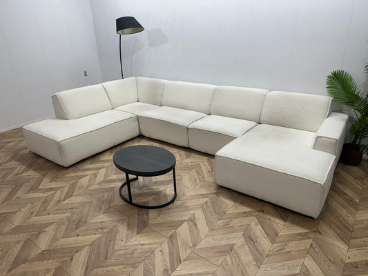 Witte Bouclé Stoffen U Bank ~ Vaste Kussens