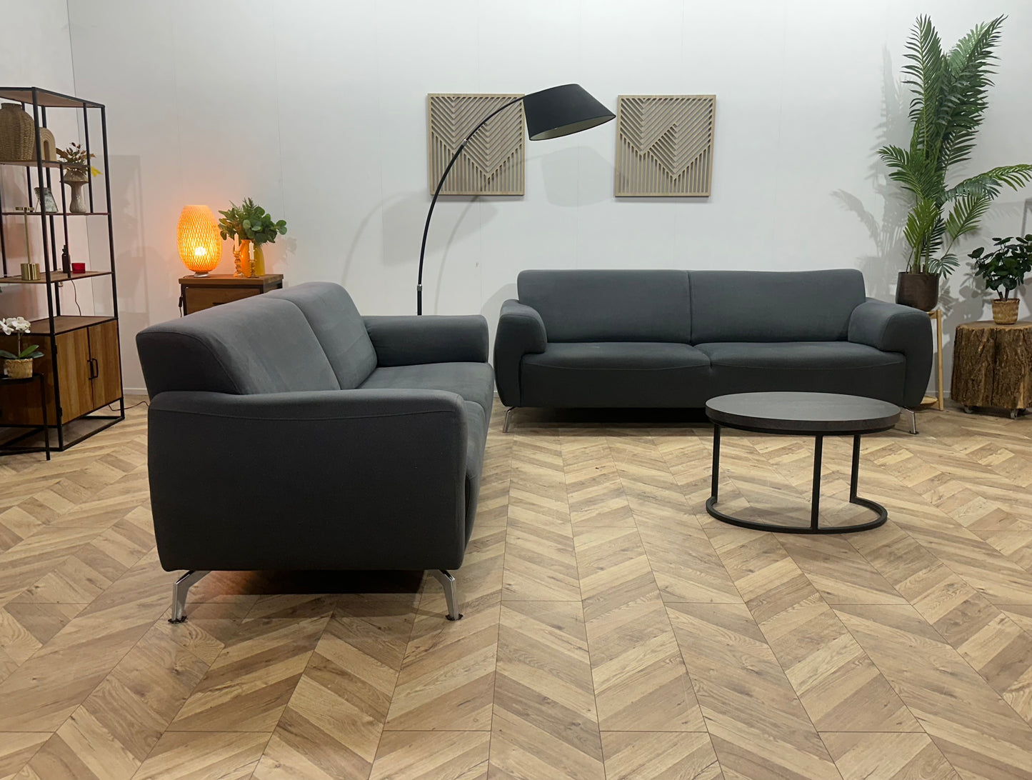 H&H Antraciet Banken Set ~ Vaste Kussens