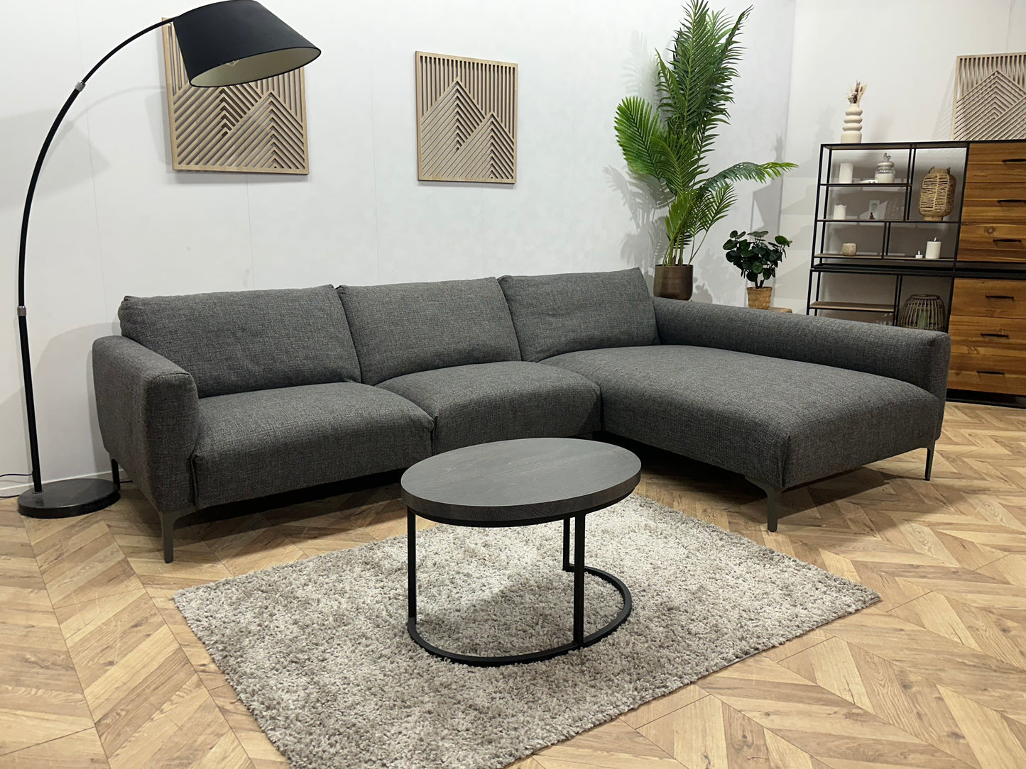 Bert Plantagie Antraciet Design Hoekbank ~ Vaste Kussens